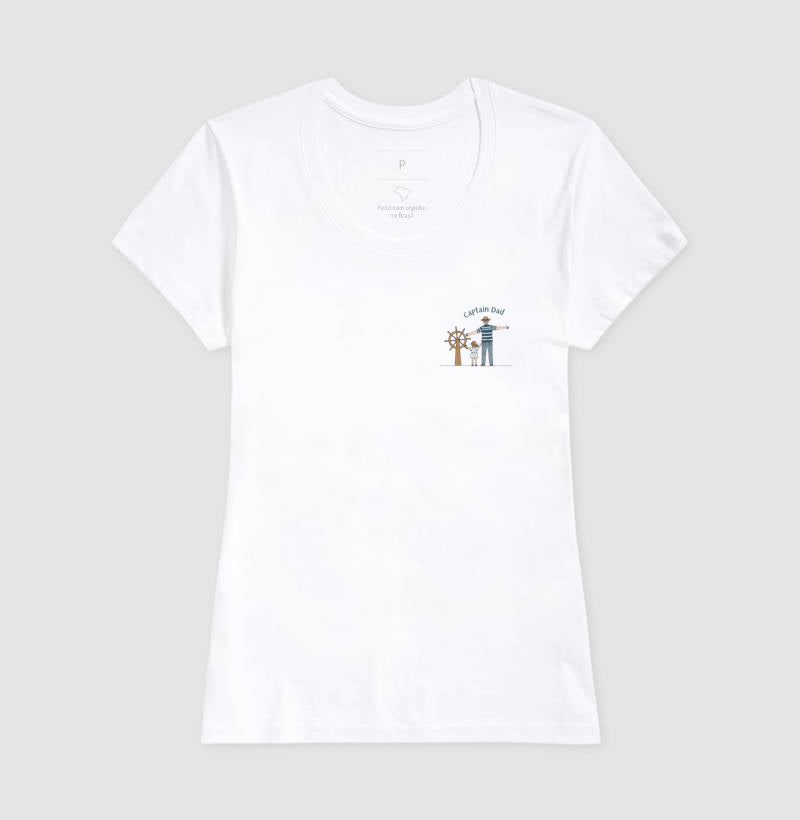 Camiseta Capitão Dad Apontando o Horizonte - Dia dos Pais