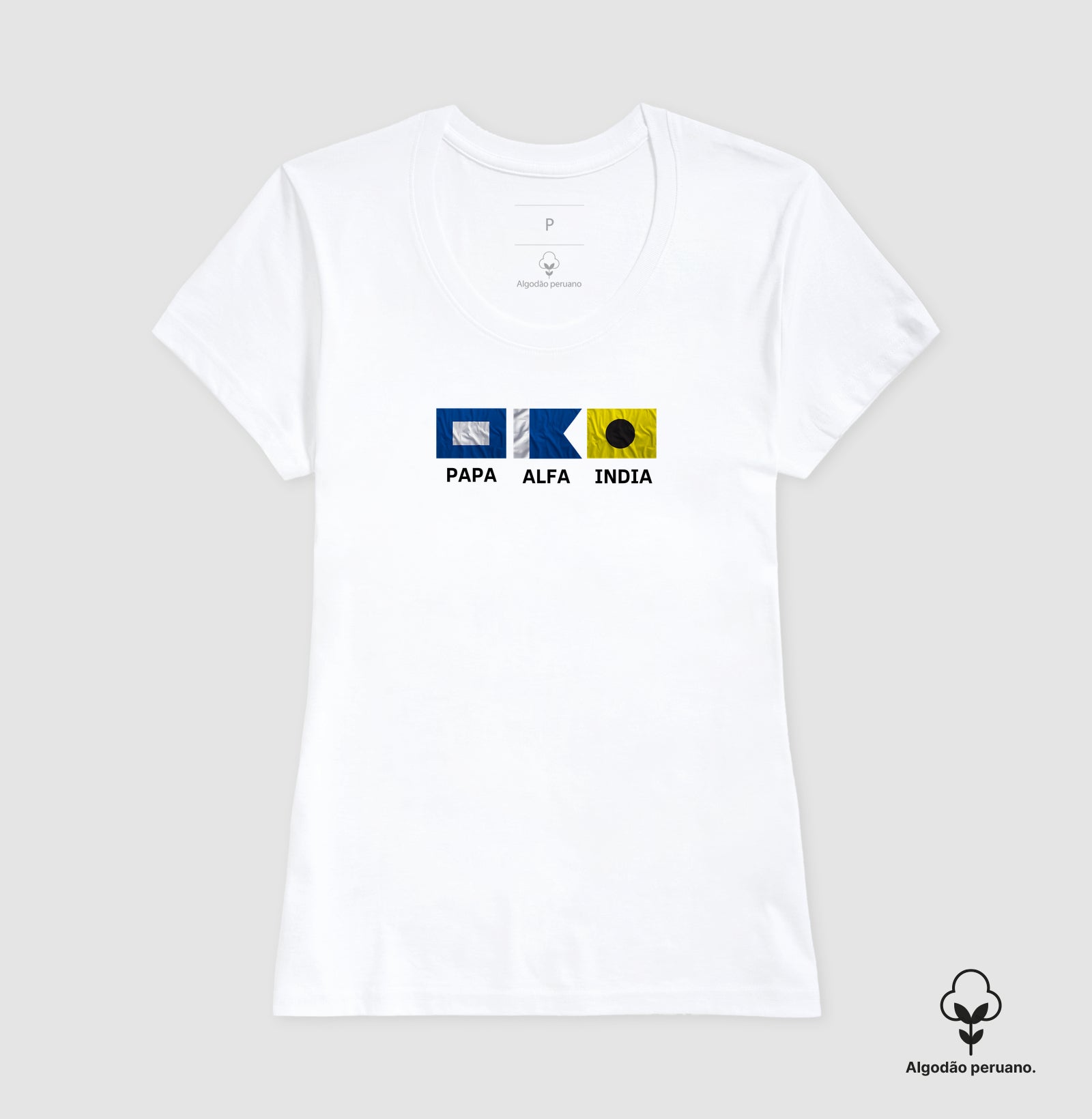 Camiseta Bandeiras Náuticas Papa Alfa India - Dia dos Pais