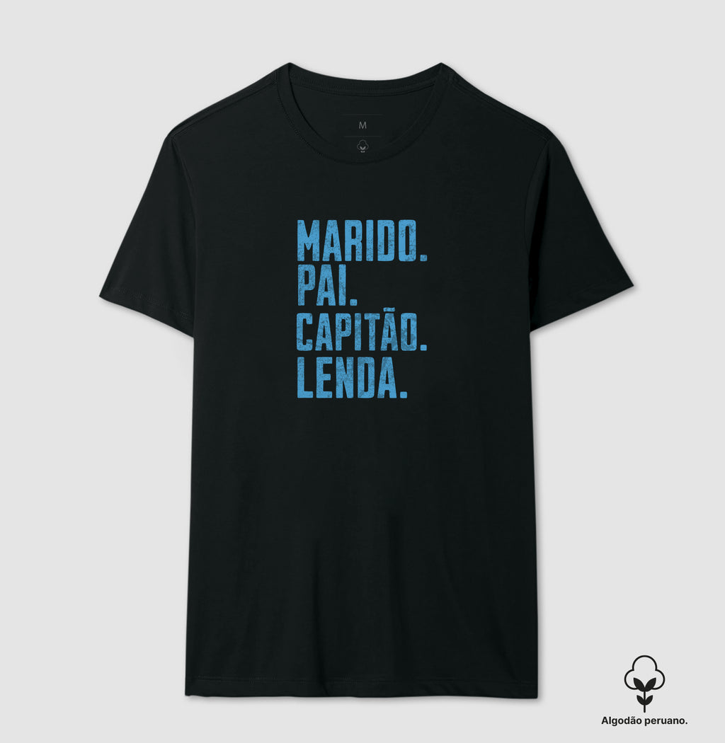Camiseta Marido Pai Capitão Lenda - Dia dos Pais
