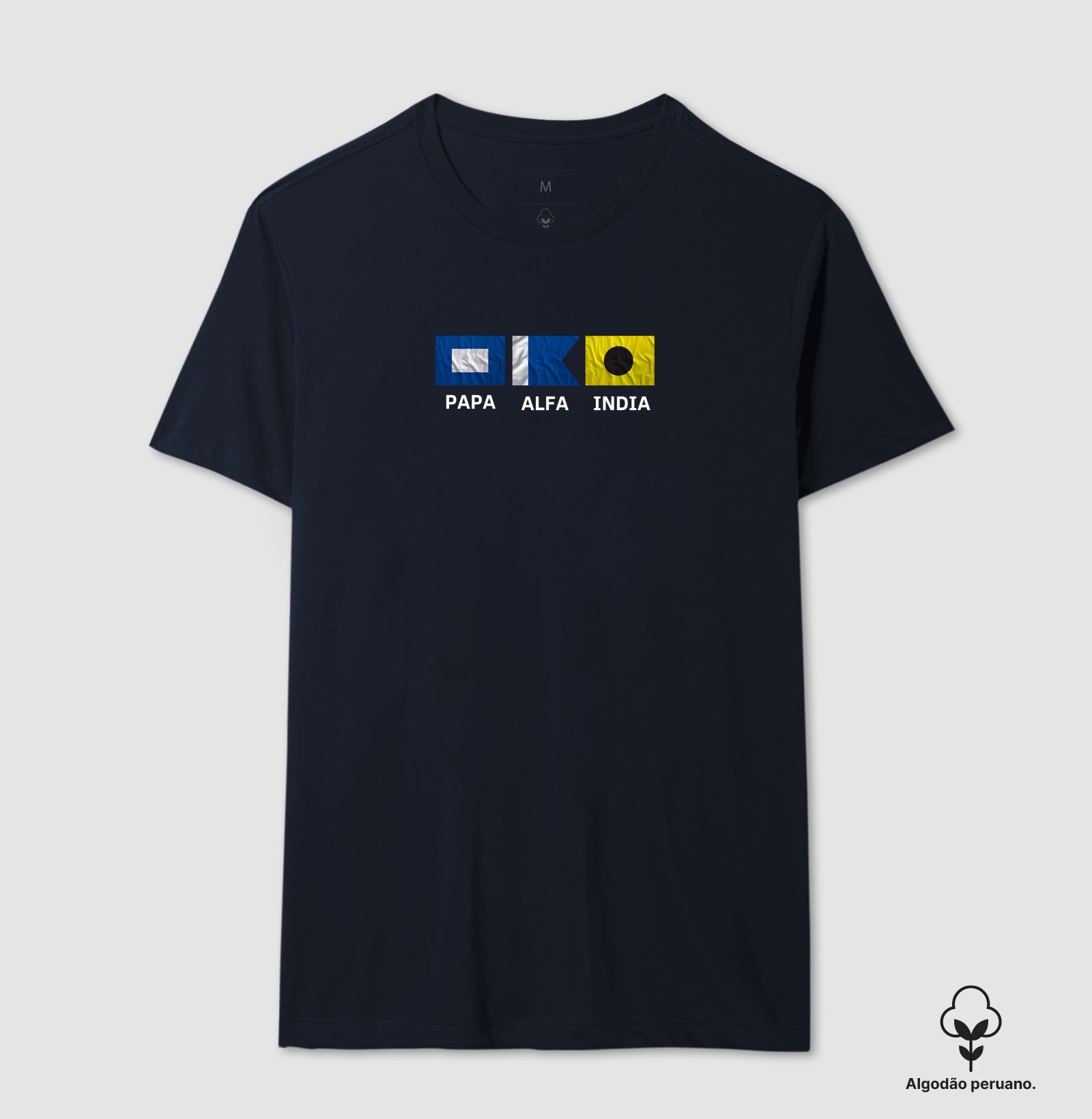 Camiseta Bandeiras Náuticas Papa Alfa India - Dia dos Pais