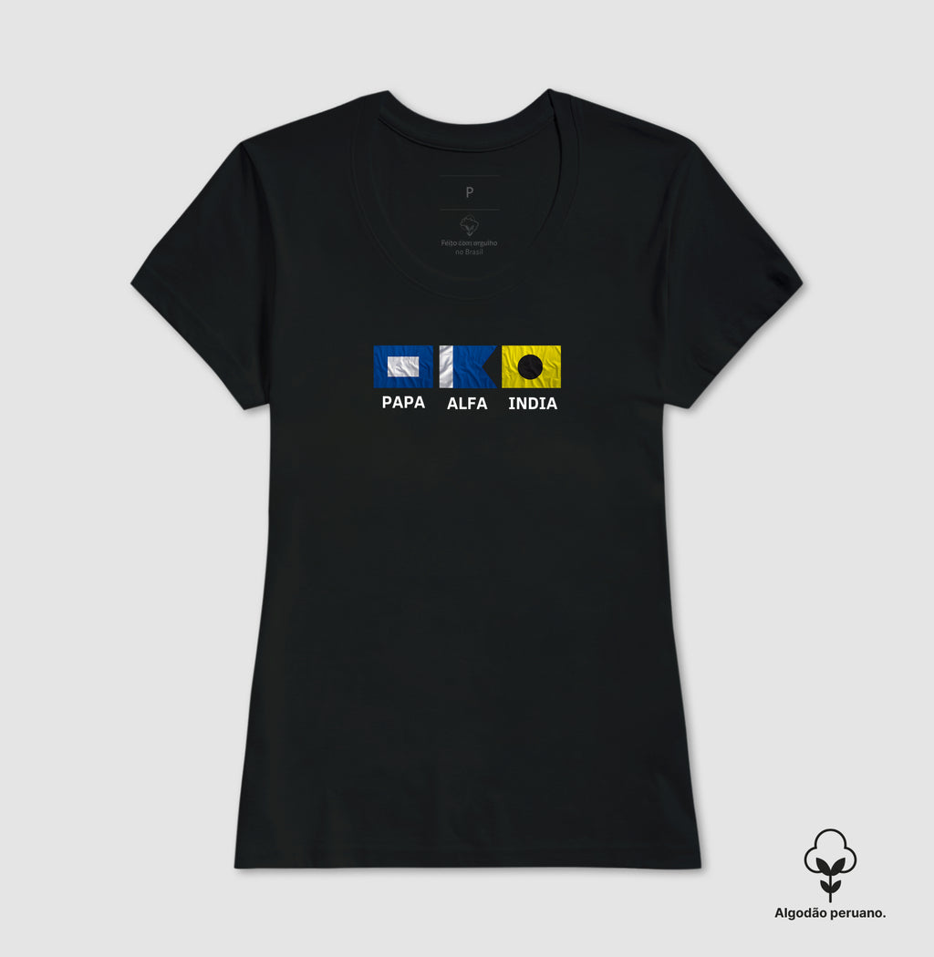 Camiseta Bandeiras Náuticas Papa Alfa India - Dia dos Pais