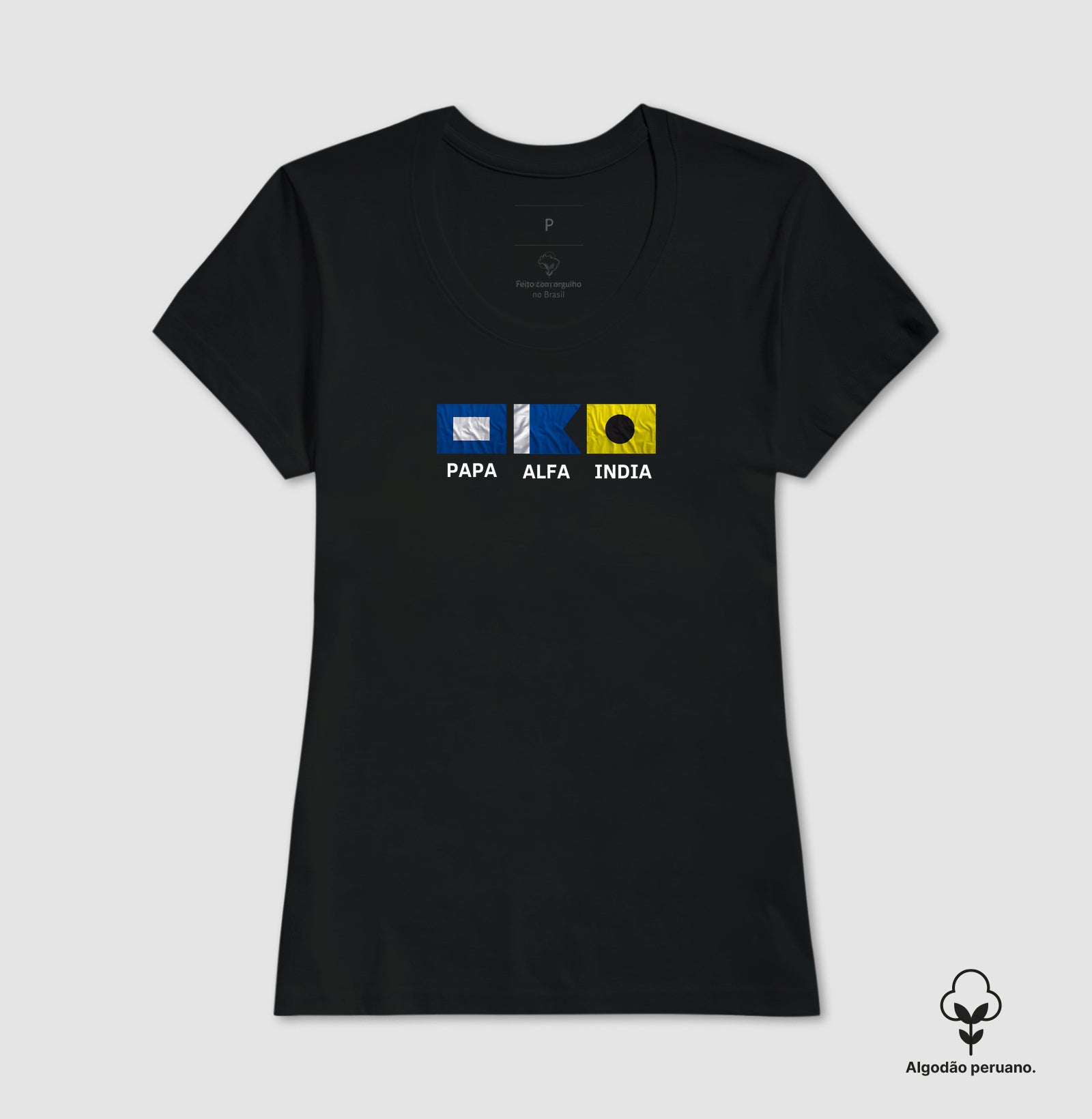 Camiseta Bandeiras Náuticas Papa Alfa India - Dia dos Pais