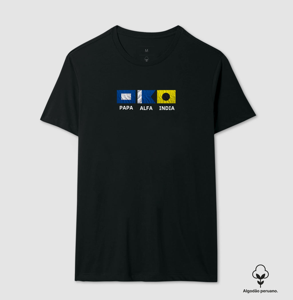 Camiseta Bandeiras Náuticas Papa Alfa India - Dia dos Pais