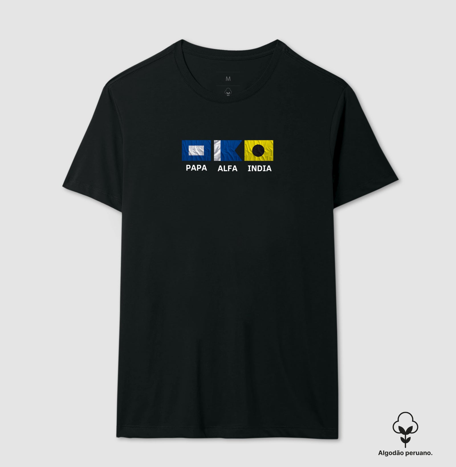 Camiseta Bandeiras Náuticas Papa Alfa India - Dia dos Pais
