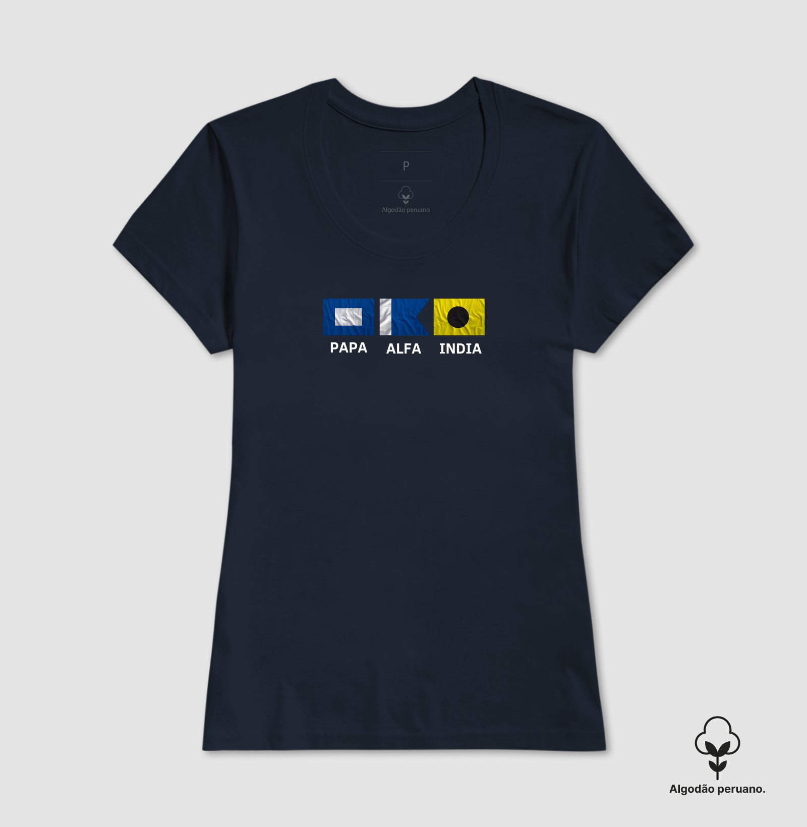 Camiseta Bandeiras Náuticas Papa Alfa India - Dia dos Pais