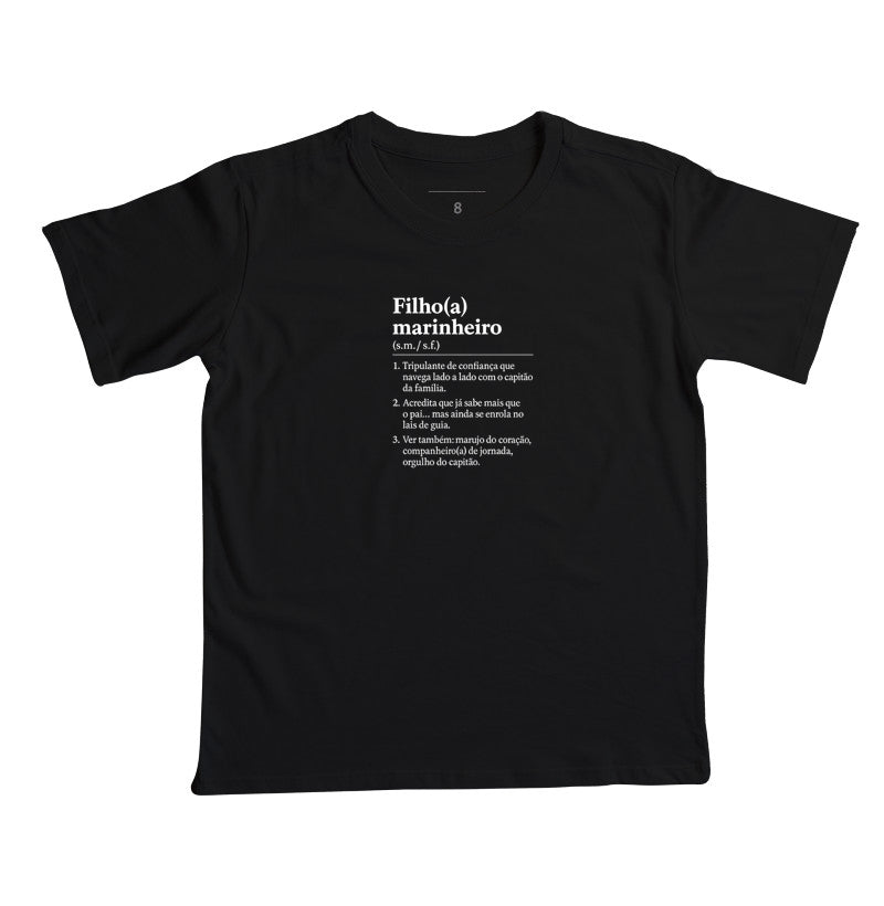 Camiseta Infantil Filho(a) Marinheiro Preta - Dia dos Pais