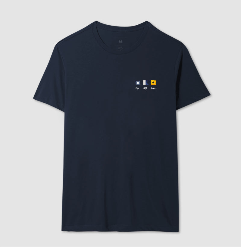 Camiseta Bandeiras Náuticas Papa Alfa India Mini - Dia dos Pais