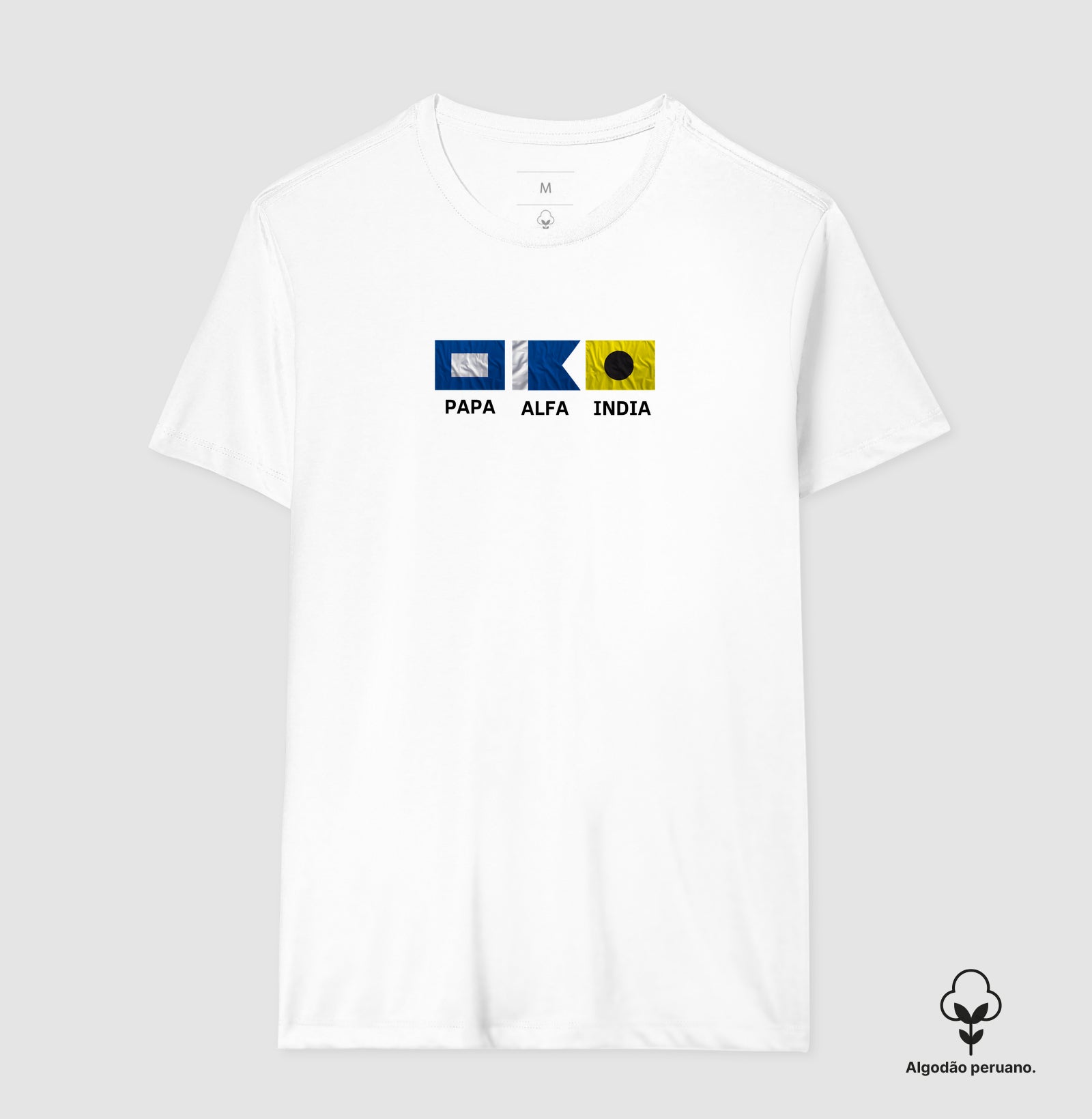 Camiseta Bandeiras Náuticas Papa Alfa India - Dia dos Pais